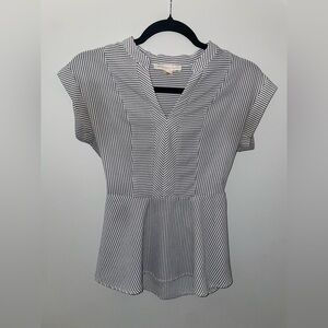 Chic Striped V-Neck Blouse